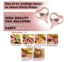 Trendy Rose Gold Happy Anniversary Decorations For Home With Foil Balloon Metallic Balloons Heart Foil, Foil Curtain Combo 41Pcs-thumb4
