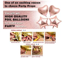 Trendy Rose Gold Happy Bday Decoration Kit Metallic, Foil Balloon Rosegold Happy Birthday For Party With Led Fairy Light Set For Girls Party ( 25 Pcs Birthday Decorations Items, Rose Gold)-thumb3