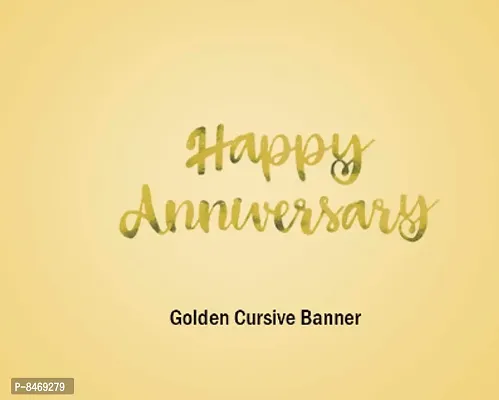 Trendy Golden Anniversary Decoration Items Like Happy Anniversary Cursive Banner, Fairy Light, Confetti Rubber Balloons, Anniversary Surprise Decoration - Pack Of 9 Pieces-thumb4