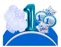 Boys First Birthday Decorations Items Combo 11  Pieces For Baby Boy 1St Bday  -Pack Of 11, Blue-thumb2