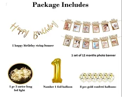 Gold Latex 12  Pieces 1st Birthday Party Decorations Combo Light Decor 12 Months - Pack Of 12-thumb1