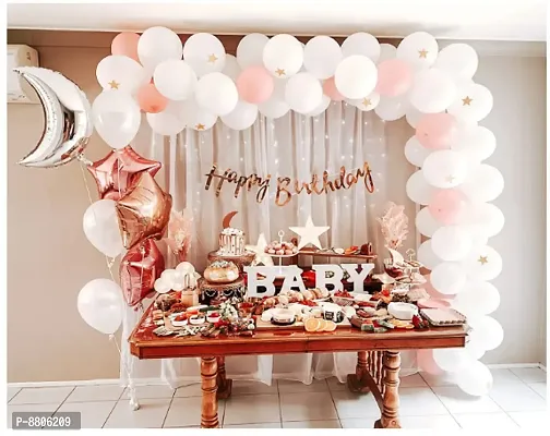 Rose Gold Birthday Decorations - 72 Pieces