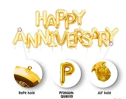 Set Of 53  Pieces 10 Black , 10 Silver And 10 Gold Metallic Foil Balloons , 5 Transparent Gold Confetti Balloons, 16  Pieces Gold Happy Anniversary Letters Foil Balloon, 2  Pieces Silver Curtains-thumb2