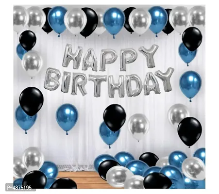 Happy Birthday Silver theme Combo- pack of 58 pieces-thumb0