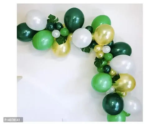 Attractive Party Decoration Green  white  Golden  balloon set