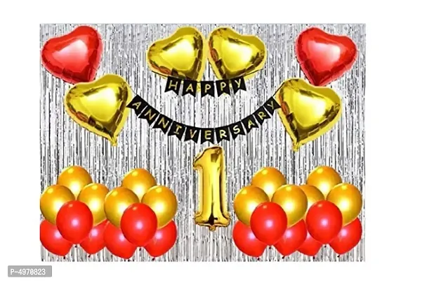 Attractive Party Decoration 1st Anniversary Decoration Combo - Pack of 75 Pcs