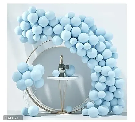 Blooms Mall Pastel Blue Balloons Latex Party Balloons Pack Of 50pc-thumb0