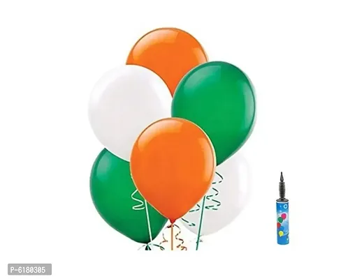 Tricolour Metallic Balloon ( Saffron , white , Green ( pack 100 )