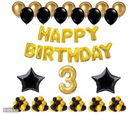 1 Set Happy Birthday Foil Ballo, Special No. Foil Number Golden