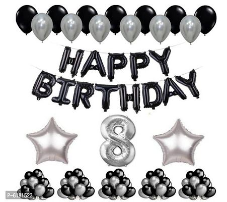 1 Set Happy Birthday Foil Ballo, special  No. Foil Number Silver