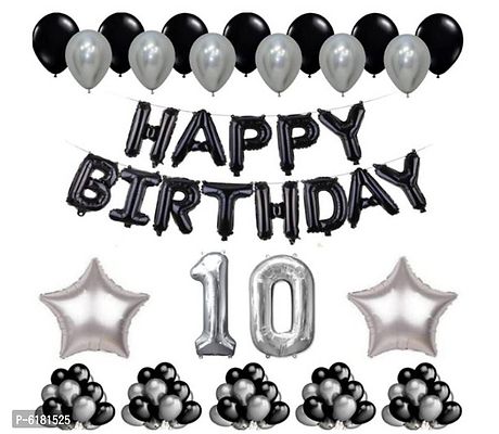 1 Set Happy Birthday Foil Ballo, special  No. Foil Number Silver