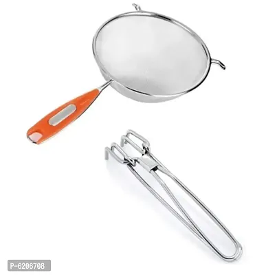 Combo Stainless Steel Pakad Tool and Stainless Steel Soup, Juice Strainer.-thumb0