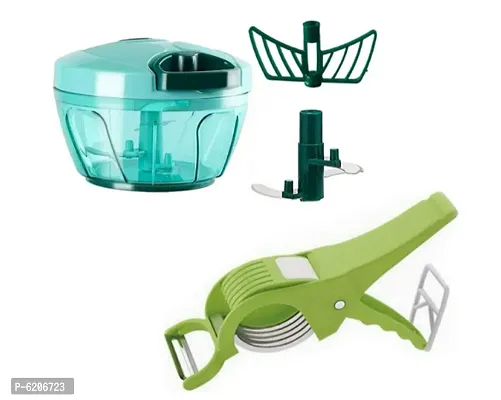 Combo of New 2 in 1 Handy Vegetable Plastic Chopper and Whisper + 2in1 Vegetable Cutter and Peeler