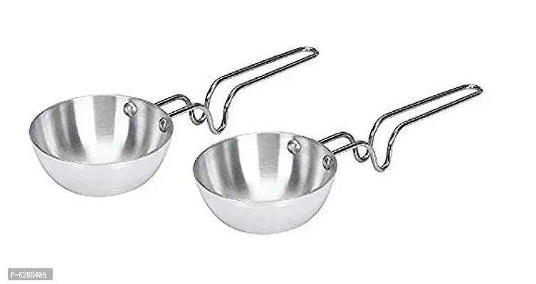 Combo of Stainless Steel Aluminum Unbreakable Tadka Pan (Pack of 2)-thumb0