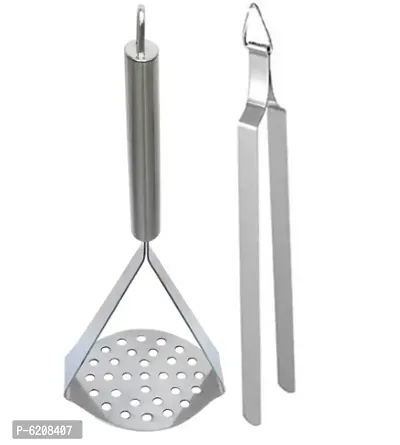 Ushaped steel Potato masher + Chimta