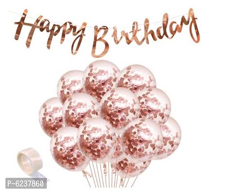 17Pcs Rose Gold Happy Birthday Decoration Combo-thumb0