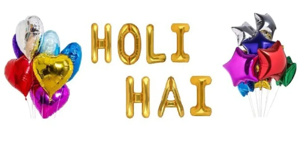 Holi Party Decor Foil Balloons