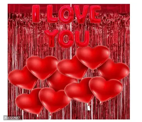 Decoration Items I Love You Foil Balloons for Decoration kit Decorative Balloons for Birthday ,Anniversary ,Special Day Decoration - Pack or Combo of 2 Red
