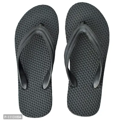 POLITA Men's Black Flip-Flops - 10 UK-thumb0