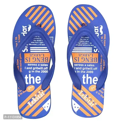 POLITA Men's Flip Flops Thong Sandals (Blue, 9)