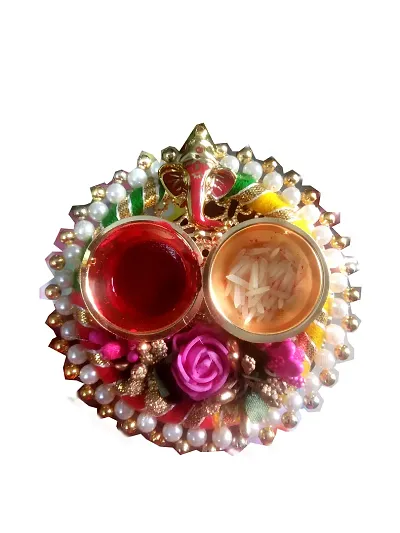 Beautiful Kumkum Small Decorative Pooja Thali