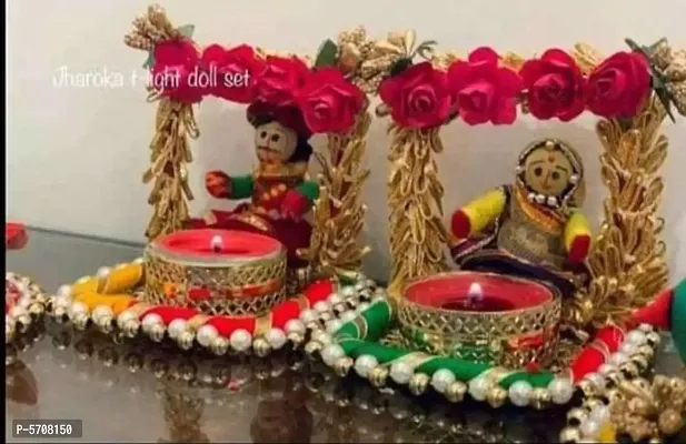 Diwali Candle For Decoration Puppet Style Candle Holder With Candle(Pack Of 2)