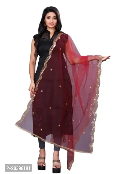 Elite Multicoloured Net Embroidered Dupatta For Women Pack Of 2-thumb2