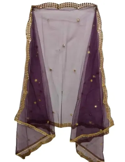 Trendy Net Embroidered And Mirror Work Dupatta For Women