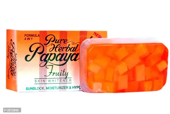 Pure Herbal Papaya Fruity Skin Whitening Soap   Soap 135 Gm-thumb0