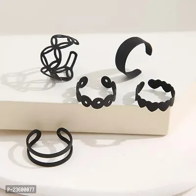Black ring set for girls  womens-thumb2