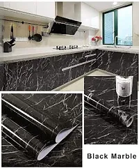 Massive Reckon Marble Self Adhesive Paper Black for Furniture Decorative Matte Granite Cover Waterproof Removable Wallpaper Roll for Countertops Cabinet (Marble-Black-40 * 200 cm)-thumb4