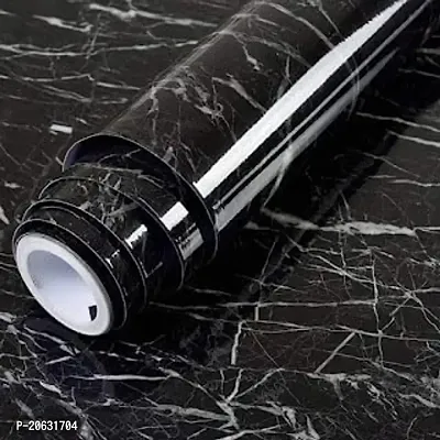 Massive Reckon Marble Self Adhesive Paper Black for Furniture Decorative Matte Granite Cover Waterproof Removable Wallpaper Roll for Countertops Cabinet (Marble-Black-40*300 cm)