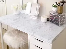 Massive Reckon Marble Self Adhesive Paper White for Furniture Decorative Matte Granite Cover Waterproof Removable Wallpaper Roll for Countertops Cabinet (40*300 cm)-thumb4