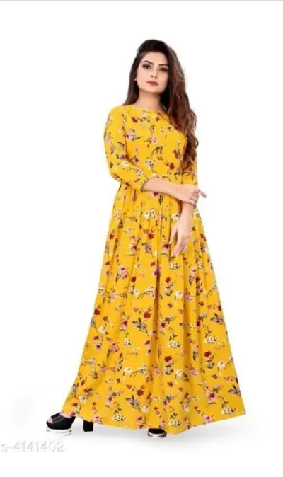 Fancy Crepe Anarkali Kurti