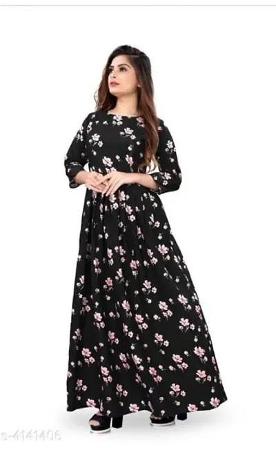 Fancy Crepe Anarkali Kurti