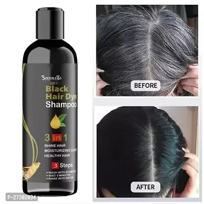 3 in 1 Hair Dye Instant Black Hair Shampoo for Women  Men 100% Coverage Shampoo 100ml (Black) (1)