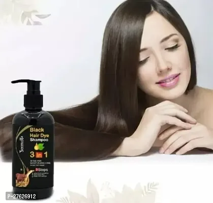 Instant 3 in 1 Hair Dye Black Hair Shampoo 300ml-thumb0