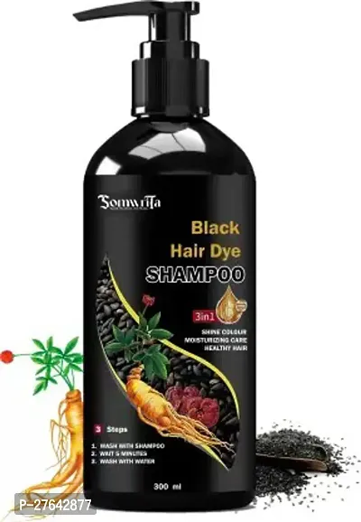 Instant 3 in 1 Hair Dye Black Hair Shampoo 300ml-thumb0