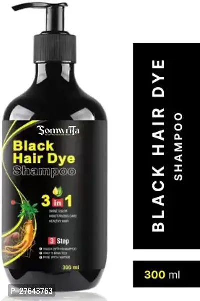 Instant 3 in 1 Hair Dye Black Hair Shampoo 300ml