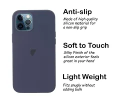 Phone Stuff Liquid Silicone Soft Back Cover Case for Apple iPhone 12 / Apple iPhone 12 Pro (6.1 inch) (Blue)-thumb3