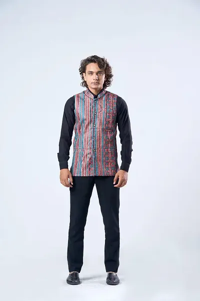 Elegant Blend Ethnic Jacket For Men