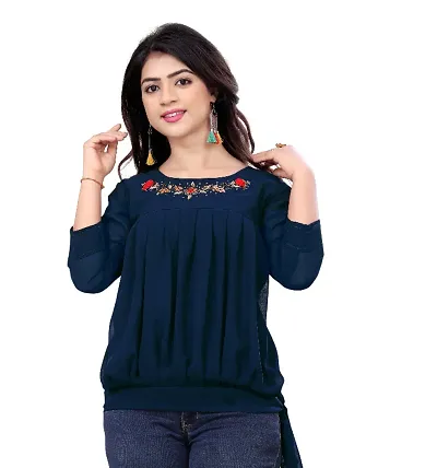 Kyraa Women Solid Tunic Top - Jeans Top - Fully Stitched 3/4 Sleeve - Solid  Color - Regular Fit - Office Wear Festival - Tunic Tops for Jeans