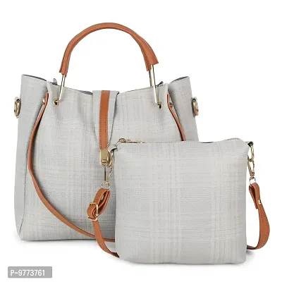 DANIEL CLARK Handbags Set of 2 For Women and Girls (Grey)