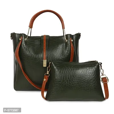DANIEL CLARK Handbags Set of 2 For Women and Girls (Green)