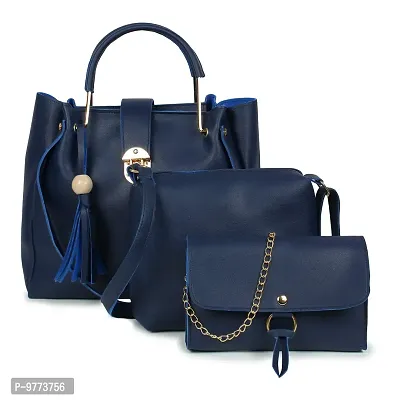 Daniel Clark Womens Stylish Handbags Combo (Set of 3) (Blue)-thumb0