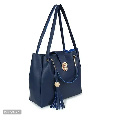 DANIEL CLARK PU Leather Latest Trendy Fashion Ladies Stylish Handbags Combo (Set of 3) (Blue)-thumb5