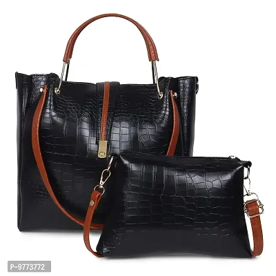 DANIEL CLARK Handbags Set of 2 For Women and Girls (Black)