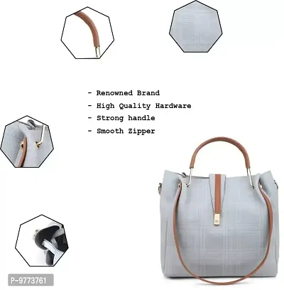 DANIEL CLARK Handbags Set of 2 For Women and Girls (Grey)-thumb4