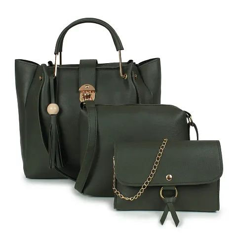 Stylish PU Textured Handbag for Women Pack of 3