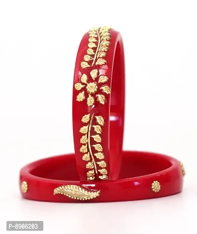 Red Gold Plated Shakha Pola Pack of 2